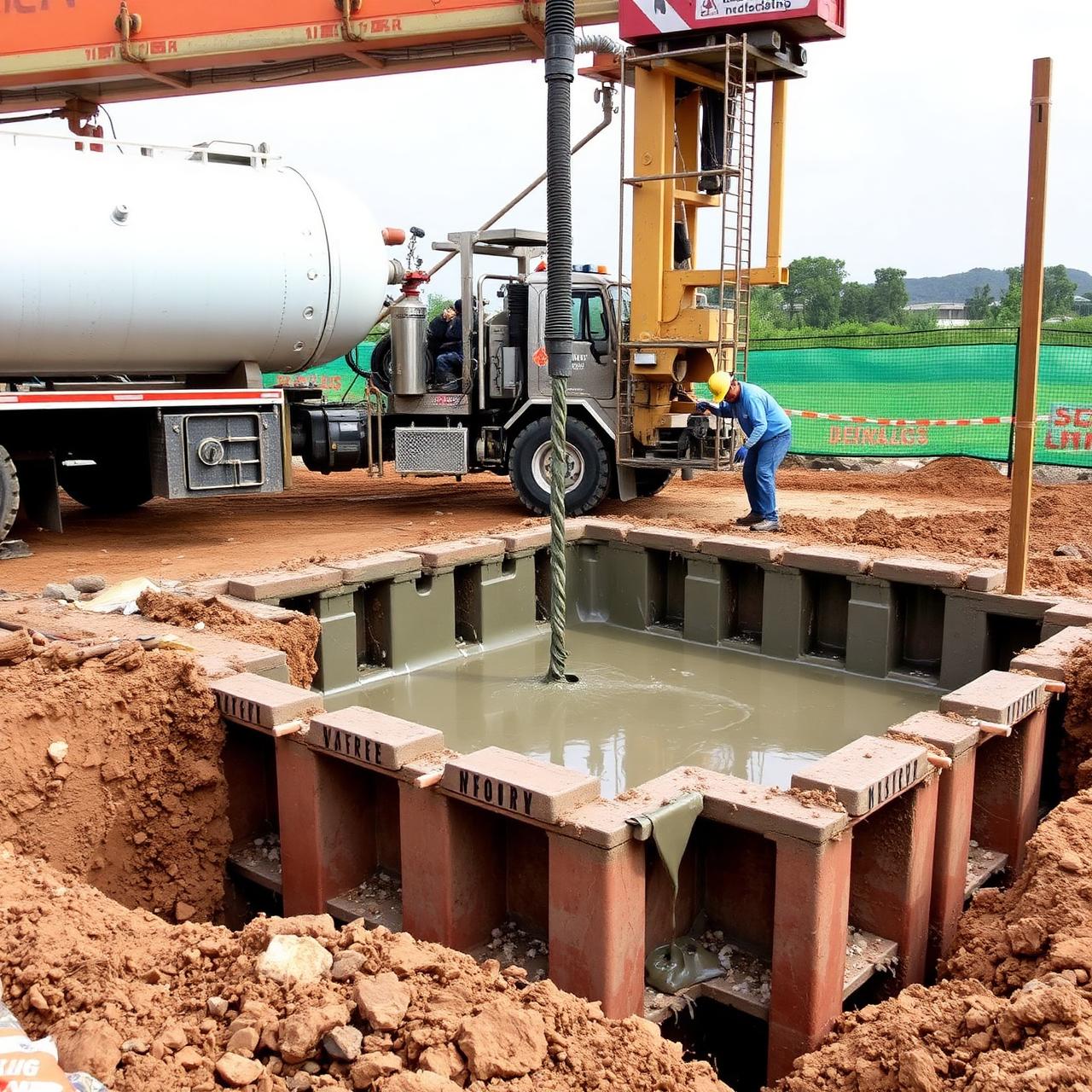 Reinforced concrete pour